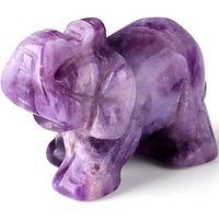 amethist olifant kristallen decor genezend kristal zak gepolijst beeldje natuursteen standbeeld schattig paars met de hand gesneden edelsteen sculptuur kantoor kamer bureau meditatie spirituele gift Lightinthebox - thumbnail