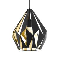 Eglo Hanglamp Carlton 1 31cm zwart met goud 49931 - thumbnail