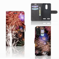 Lenovo K6 Wallet Case met Pasjes Vuurwerk - thumbnail