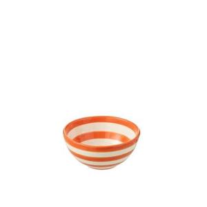 J-Line Bowl Granada Stripes High Ceramic White|Orange Small