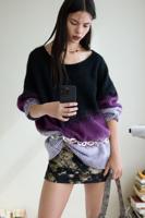 Trui met verloop breiwerk - RED - L