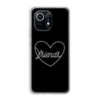 Friends heart black: Xiaomi Mi 11 Transparant Hoesje