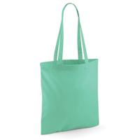 Draagtasje met hengsels - mintgroen - 42 x 38 cm - katoen - 10 liter - boodschappen - gymtas