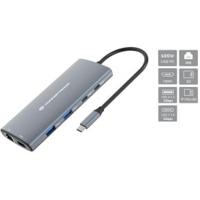 Conceptronic DONN06G laptop dock & poortreplicator Bedraad USB 3.2 Gen 1 (3.1 Gen 1) Type-C Grijs