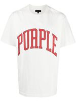 Purple Brand t-shirt en coton Collegiate à logo floqué - Blanc