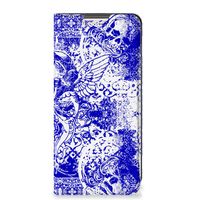 Mobiel BookCase Xiaomi Redmi Note 10/10T 5G | Poco M3 Pro Angel Skull Blauw - thumbnail