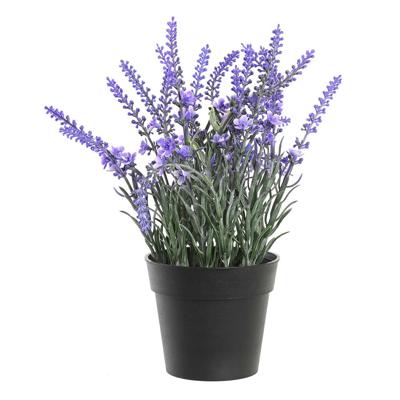 Items Kunstplant/bloem Lavendel - in bloempot - paarse bloemen - 15 x 27 cm