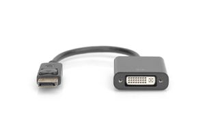 Digitus DB-340409-001-S DVI / DisplayPort Adapter [1x DisplayPort stekker - 1x DVI-bus 24+5-polig] Zwart Rond, Afgeschermd (dubbel), Afsluitbaar 15.00 cm