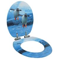 VidaXL Toiletbril met soft-close deksel pinguïn mdf