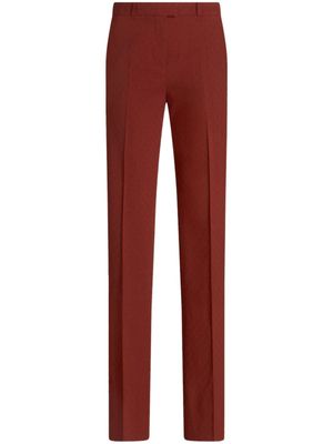 ETRO pantalon en jacquard à coupe droite - Rouge