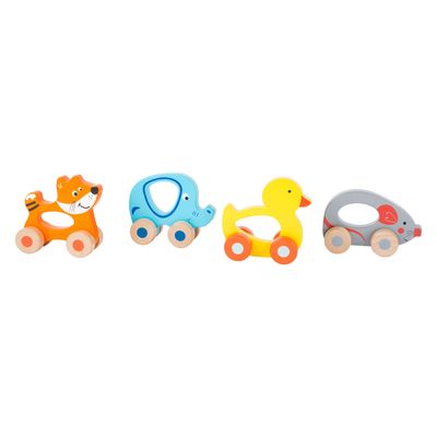 Small Foot houten duwfiguur dier op wielen