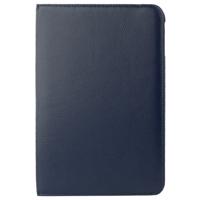360 graden draaiend Litchi structuur lederen hoesje met houder voor Samsung Galaxy Tab 4 10.1 / SM-T530 (donker blauw)