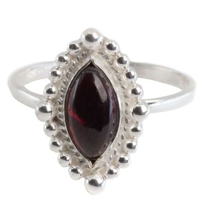 Edelsteen Ring Granaat - 925 Zilver (Maat 17)