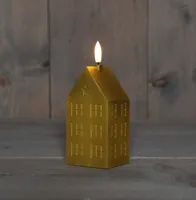 Anna&apos;s Collection LED kaars 3d flame huis 5x6x15cm goud 1 stuks