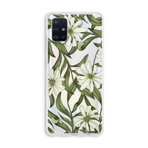 Wit bloemenpatroon: Galaxy A51 4G Transparant Hoesje