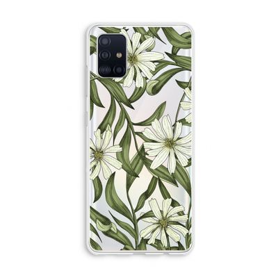 Wit bloemenpatroon: Galaxy A51 4G Transparant Hoesje