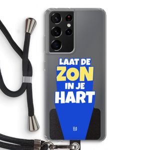 Laat de zon in je hart: Samsung Galaxy S21 Ultra Transparant Hoesje met koord