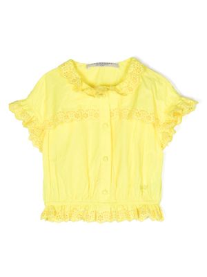 Philosophy Di Lorenzo Serafini Kids chemise volantée à logo brodé - Jaune