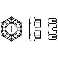 TOOLCRAFT TO-6864336 Kroonmoeren M30 DIN 979 Staal 10 stuk(s)