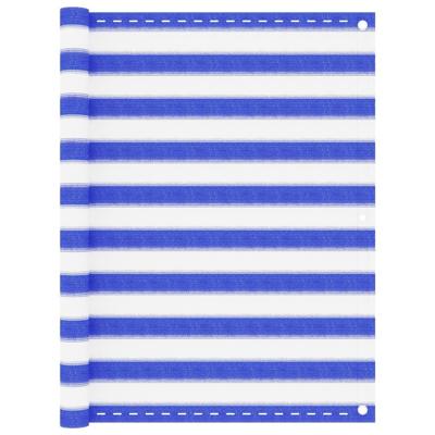 VidaXL Balkonscherm 120x400 cm hdpe blauw en wit