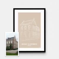 Persoonlijke illustratie met kleur A4 Staand Met Lijst Sand