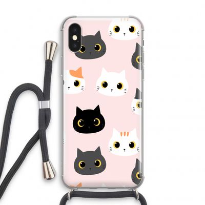 Katten: iPhone XS Transparant Hoesje met koord