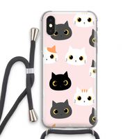 Katten: iPhone XS Transparant Hoesje met koord