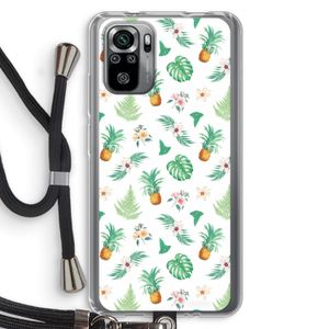 Ananas bladeren: Xiaomi Redmi Note 10S Transparant Hoesje met koord