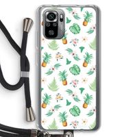 Ananas bladeren: Xiaomi Redmi Note 10S Transparant Hoesje met koord