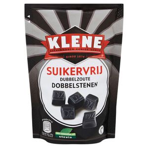 Klene Klene - Dubbelzoute Dobbelstenen Suikervrij 110 Gram 12 Stuks