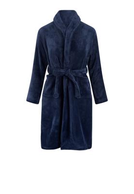 Marineblauwe kinderbadjas fleece-164/176 (XXL)