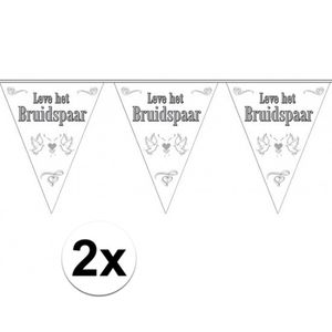 Vlaggenlijnen leve het bruidspaar 2x