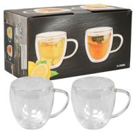 Dubbelwandige Koffieglazen - 8x stuks - Theeglazen - 240 ml - glas