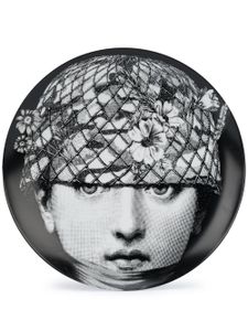 Fornasetti assiette à imprimé graphique - Noir