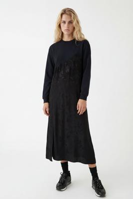 Midi-sweatjurk - BLACK - S