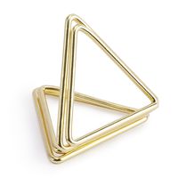 Naamkaart/plaatskaart houders driehoek - Bruiloft - 10x stuks - goud - 2,3 cm   -