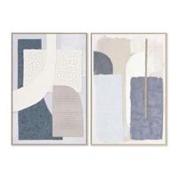 Schilderij Home ESPRIT Blauw Grijs Abstract Stads (2 Stuks)