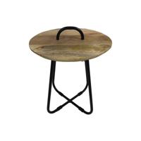 Bijzettafel met hendel - 45x55 - Natural/Black - Mango