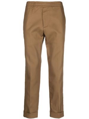 Costumein pantalon droit à ourlet retroussé - Marron Costumein pantalon droit à ourlet retroussé - Marron