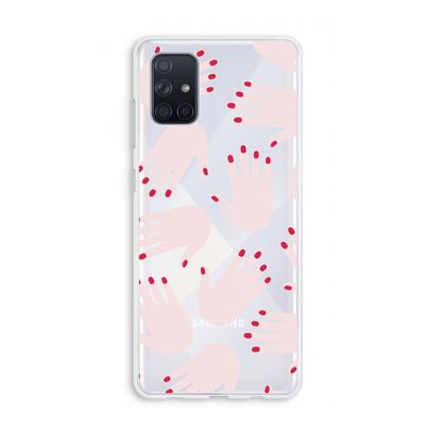Hands pink: Galaxy A71 Transparant Hoesje