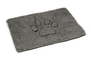 Dirty dog droogloopmat - hond - grijs - 90x66 cm