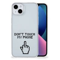 iPhone 15 Plus Silicone-hoesje Finger Don't Touch My Phone