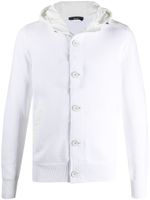 Herno cardigan en maille fine à capuche - Blanc