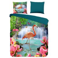 Pure Dekbedovertrek Flamingo-Lits-jumeaux (240 x 200/220 cm)