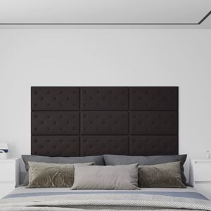 Wandpanelen 12 st 2,16 m 60x30 cm kunstleer zwart