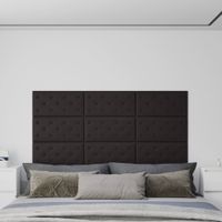 Wandpanelen 12 st 2,16 m 60x30 cm kunstleer zwart - thumbnail