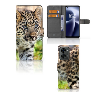 OnePlus Nord 2T Telefoonhoesje met Pasjes Baby Luipaard