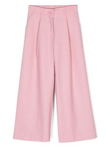 Monnalisa pantalon droit à ornements strassés - Rose