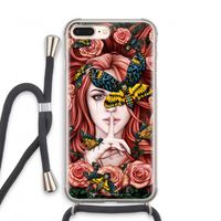 Lady Moth: iPhone 8 Plus Transparant Hoesje met koord Lady Moth: iPhone 8 Plus Transparant Hoesje met koord