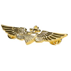 Piloten/Vliegeniers verkleed broche - goud - metaal - 7 cm - Carnaval accessoires